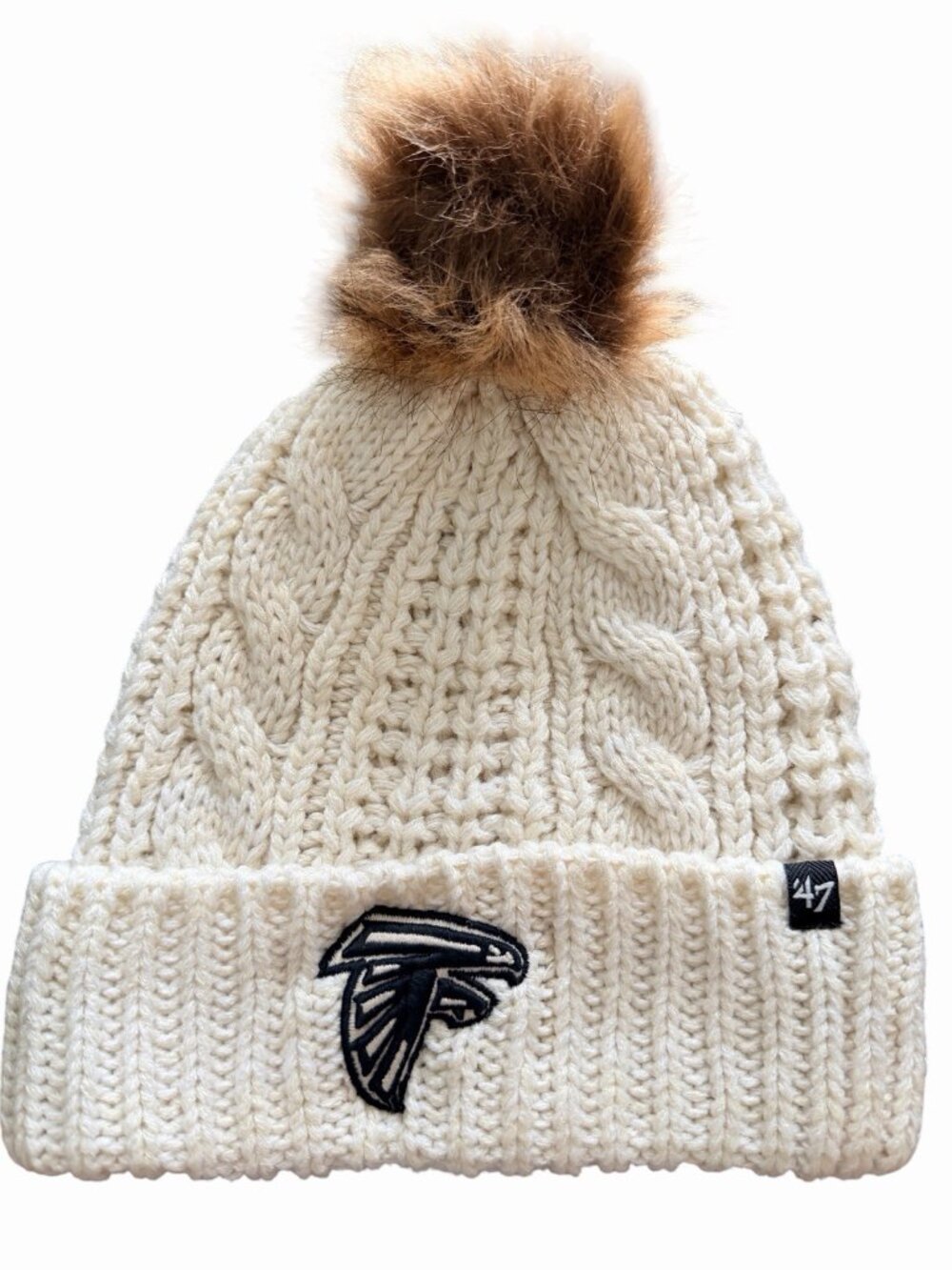 '47 Women's Atlanta Falcons Meeko Cuff Knit Hat White Cream One Size